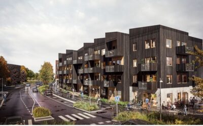Nyproduktion av bostäder i Pedagogen Park, Mölndal